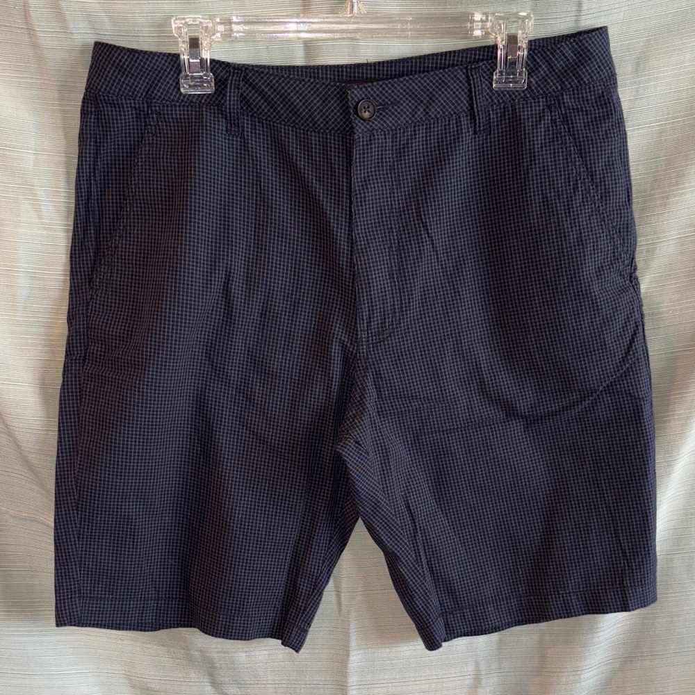 Adam Levine Collection Navy Checkered Shorts